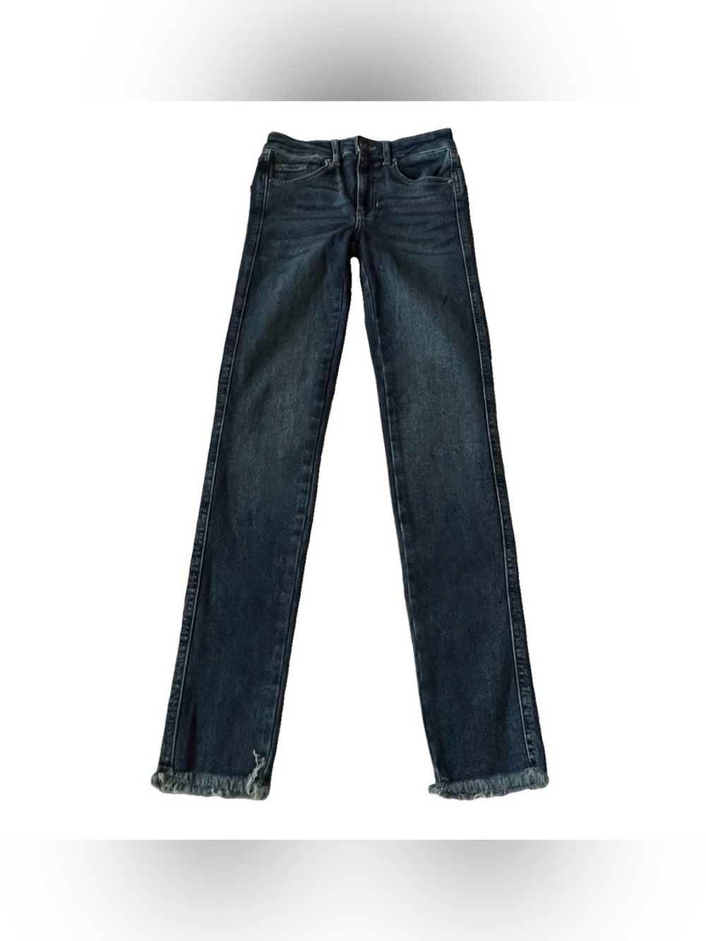 Free People We The Free High Rise Skinny Frayed Stretch Blue Jeans Size 25x29